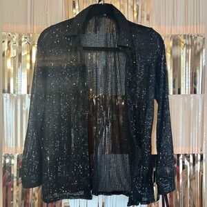 Women’s Small Black Sequin Shirt
